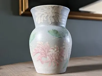 Buy Carol Wynne Morris Conwy Welsh Studio Art Pottery Floral Chrysanthemum Vase  • 14£