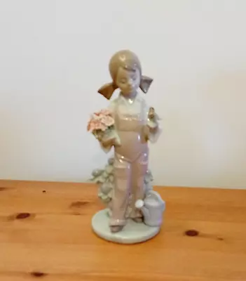 Buy Lladro 5217  Spring Girl Figurine With Bird & Bouquet Of Flowers Excellent • 40£
