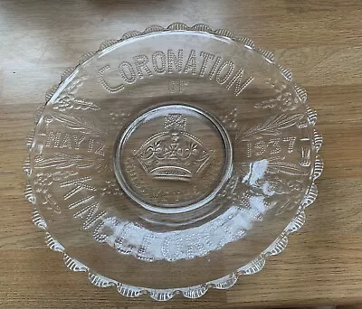 Buy Vintage King George VI Coronation Glass Plate 1937 Royal Collectible • 8.95£