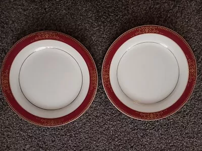 Buy 2 X Noritake Goldmere Red Gold Dinner Side Plates 8 Inch Japan Good Condition  • 12.50£
