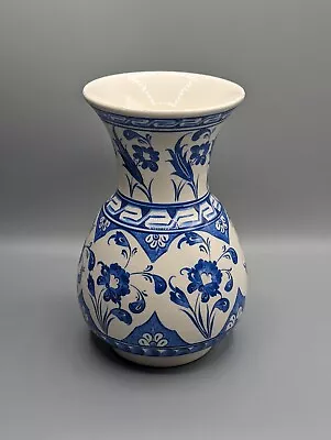 Buy Kutahya Turkish Ceramic Vase, Hand-painted, Marmara Gini, Signed, Blue & White • 40£