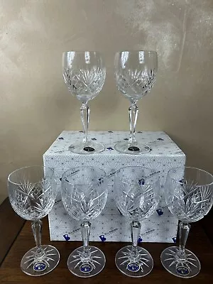 Buy Sklo Bohemian Crystal Stemmed Wine Glasses, NEW IN BOX . RARE • 95.41£
