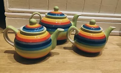 Buy Windhorse 3X Teapots, Multicoloured, Rainbow • 25£