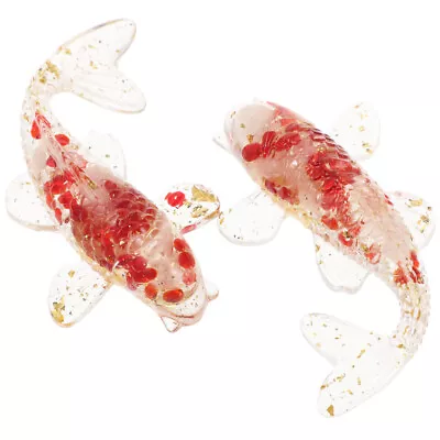 Buy  2 Pcs Fish Tank Animal Ornament Small Crystal Glass Japanese Gift Decorate • 5.75£