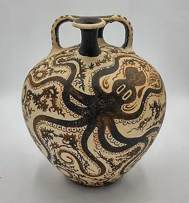 Buy Cretan Minoan Octopus Amphora Pottery Vase Museum Replica Repro Signed  7.75  • 141.48£