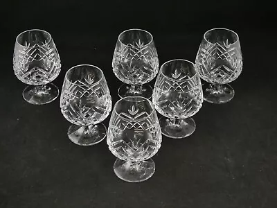 Buy 6 Cut Crystal Brandy Glasses Beautiful • 25£