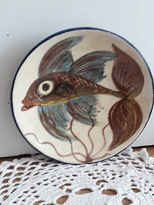 Buy Vintage Puigdemont Fish Plate Spanish Studio Pottery Fish Dish C.1960s • 48£