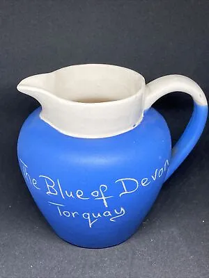 Buy Vintage The Blue Of Devon Tourquay Devonmoor Pottery Cream Milk Jug • 3£