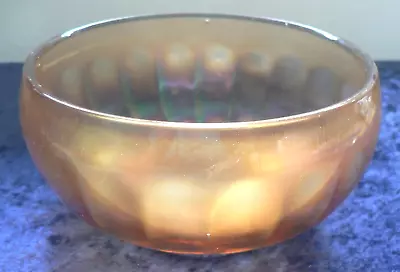 Buy Vintage Amber Irridescent Bowl. Lightly Fluted Panels Up Insides Of  Dish • 3.99£