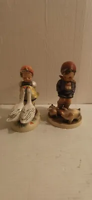 Buy Hummel Goebel Figurines Goose Girl Farm Boy & Pigs West Germany Ceramic Pottery • 25.97£