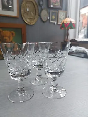 Buy Royal Brierley Crystal 3x Wine Glasses Vintage • 26.50£