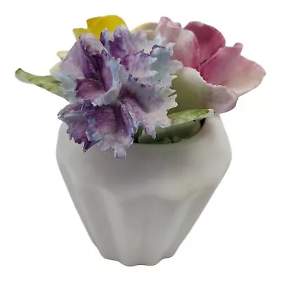 Buy Royal Adderley Floral England Bone China Flower Bouquet Vase Pink Yellow Purple • 25.75£