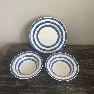 Buy Swinnertons Somerset Blue Pair Of 6” Bowls And 8” Plate • 10£