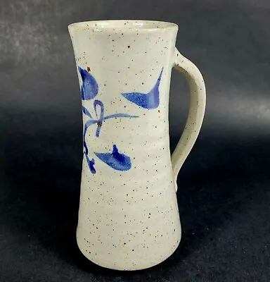 Buy Studio Art Pottery Mug Stein Vase Speckled Stoneware Blue And Gray Artist Signed • 14.39£