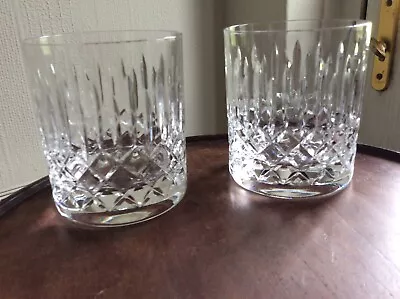 Buy Pair Of Edingbourgh Crystal Whiskey Cut Glasses 3.3/4 X 3.1/4 Inches • 29£