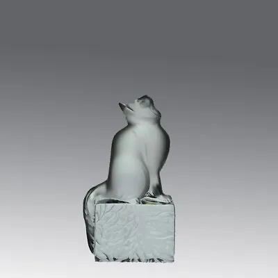 Buy 20th Century Lalique Glass Sculpture Entitled  Chat Attente  By Marc Lalique • 550£