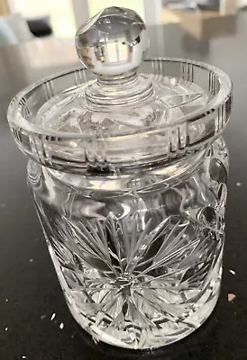 Buy Cut Glass Jam Preserve Pot With Lid Honey Jar • 0.99£