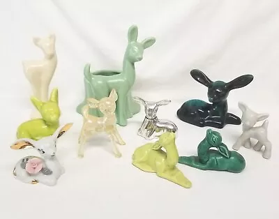 Buy 10 MCM Deer Figurines - JAPAN,  Blue Mountain Pottery, Shawnee, Chase ESTATE LOT • 85.34£