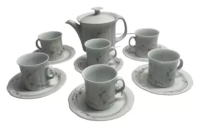 Buy Arzberg Porcelain Rhodos Cups And Saucers Set Of 6 With A Tea Pot ( K101) • 27.25£