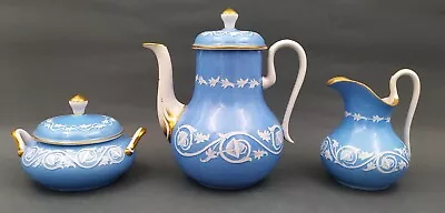 Buy Antique 19thC Gotha Porcelain Floral Tea Pot Jug And Sugar Bowl • 318.88£