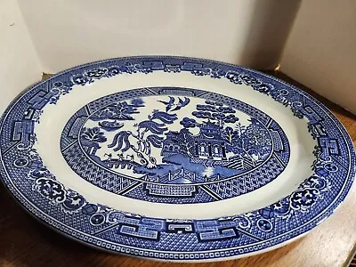 Buy Vintage Wood & Sons  Woods Ware  Blue Willow 12  Oval Platter Made In England • 28.34£