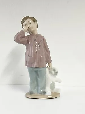 Buy NAO By Lladro  Sleepy Head  #1139 Boy With Teddy Bear Figurine • 38.25£