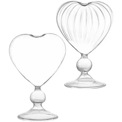 Buy 2pcs Glassware Barware Elegant Wine Goblet Heart-shaped Goblet • 19.39£