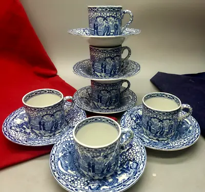 Buy Antique Rare W.Adams Blue-White Coffee Set Pattern 623294 Collectible England • 39£