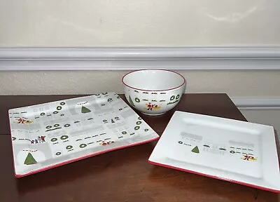 Buy Martha Stewart Holiday In The City 3 Piece Setting Dinner & Salad Plate & Bowl • 31.16£