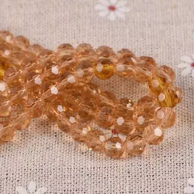 Buy 100pcs 6mm Round Sphere Ball Faceted Crystal Glass Loose Spacer Craft Beads Lot • 3.30£