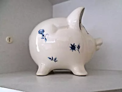 Buy Collectible Vintage Wade Pig Money Box White/Blue • 10£