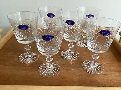 Buy Royal Doulton Finest Crystal 6 Vintage Goblets Warwick Design - New In Box • 40£