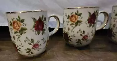 Buy Royal Albert Old Country Roses 4 Pc Coffee Mug Set Bone China • 60.52£