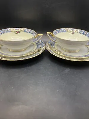 Buy 2 Thomas Queen Louise Bavaria Cream Soup Cups With Saucers And 7” Dessert Plate • 38.61£