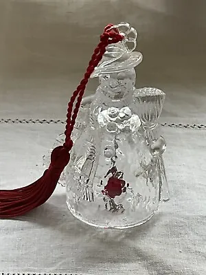 Buy Glass Hanging Bell Snowman New  Christmas Decoration Red Bauble Bell • 4.99£