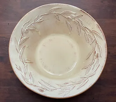 Buy Umbriaverde Ceramiche Italy Tan Cream Large 12” Serving Bowl Olive Branches • 16.25£