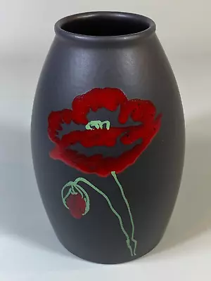 Buy Vintage German Pottery Vase By Scheurich With  Poppy • 20£