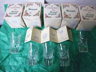 Buy Five Stuart Crystal Miniature Chaser Glasses New In Box Vintage • 50£