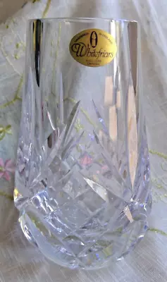 Buy Stunning Whitefriars Full Lead Crystal Clear Cut Glass Heavy Vase • 25£