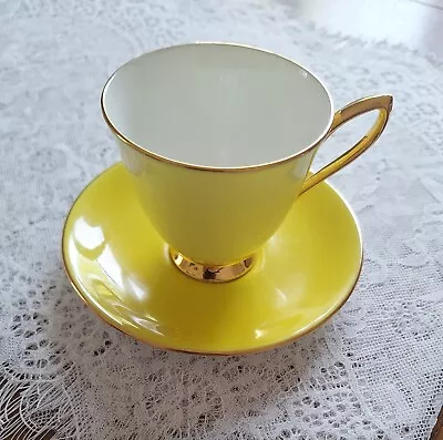 Buy 1950's Royal Albert Gaiety Series Solid Yellow Tea Coffee Cup And Saucer • 6.50£
