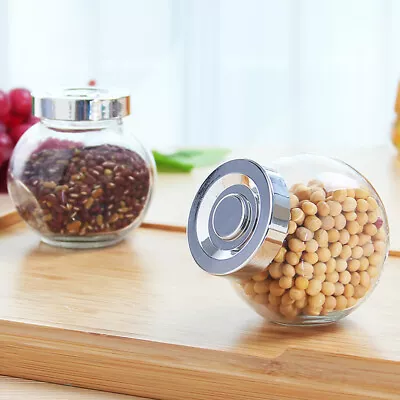 Buy 2 Pcs Airtight Food Organizer Transparent Glass Jar Crystal Canister • 16.35£