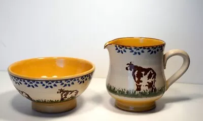 Buy Nicholas Mosse Pottery Ireland - Sugar Bowl & Milk Jug - Sponge Cattle Decorated • 59£