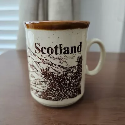 Buy Vintage Scotland Coffee Cup / Mug With Map Beige Brown Mottled Retro  • 14.95£