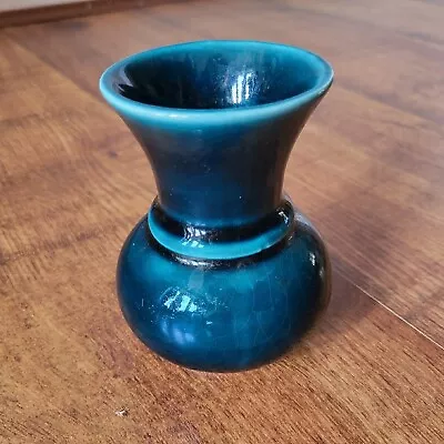 Buy Vintage Prinknash Vase Teal. Mint Condition Unusual Colour. 4 Inches Tall • 6.99£