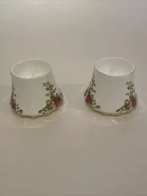 Buy ROYAL ALBERT 1962 Bone China Old Country Roses Egg Cups Pink White Pair • 16.99£