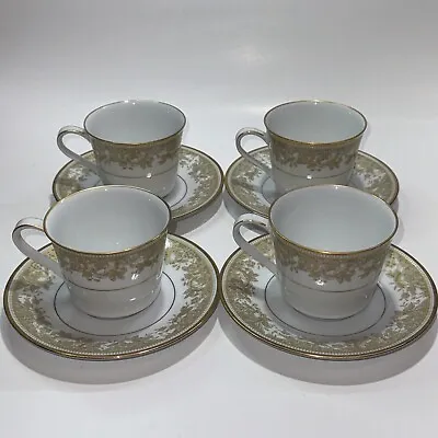 Buy VTG Fine China Noritake Japan 6880 Tea/Coffee Cups & Saucers Lucerne Gold 4 Sets • 26.84£