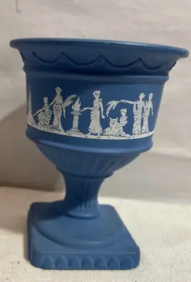 Buy Avon Wedgewood Blue Finish Grecian Goddesses Vase Painted Glass 5  Vintage • 17.97£