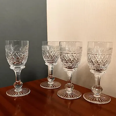 Buy A Set Of 4 Thomas Webb / Tudor Crystal Heirloom / Holbein Sherry / Pot Glasses • 24.95£