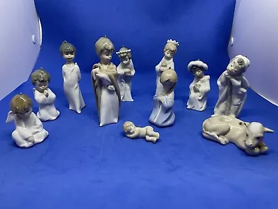 Buy Lladro Children Mini Nativity 11 Piece Lot Ornaments. Vintage. Retired. • 182.95£
