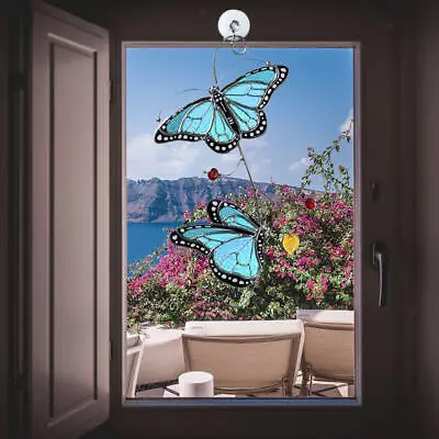 Buy Painted Butterfly Suncatcher Stained Glass Baby Ornaments Window Hanging • 11.66£